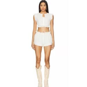 LOBA Revolve Bloomer Shorts Lace At Top And Bottom‎ Size Medium Cotton $120